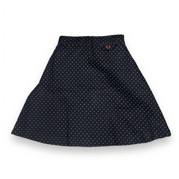 NEW FRED PERRY women's polka dot a-line skirt in black - Picture 1 of 2